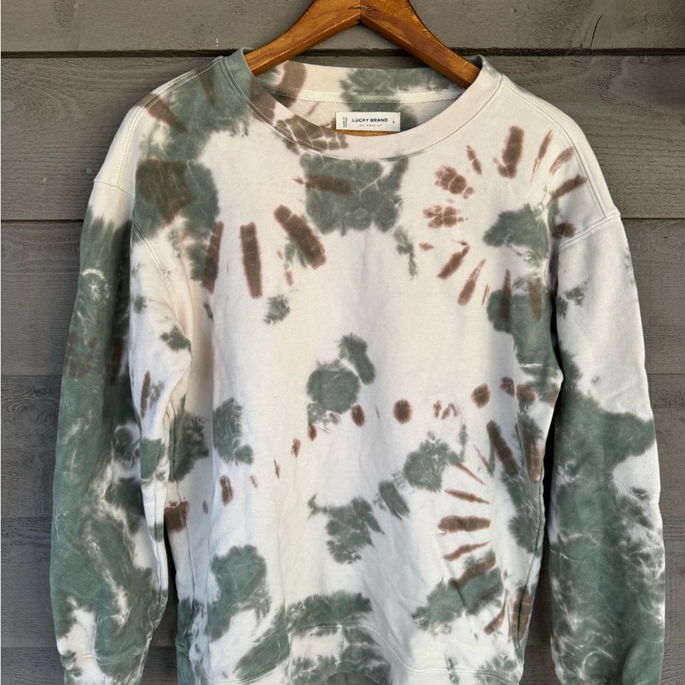 Lucky Brand Women's Long Sleeve Crew Neck Tie Dye Pullover Sweatshirt (S)